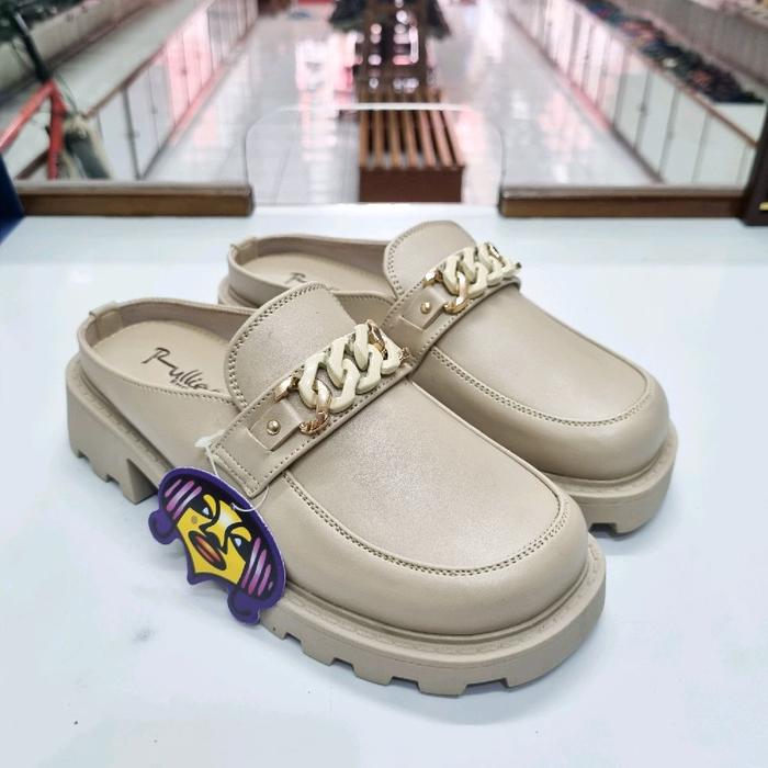 Sandal Wanita Hak Pendek | Sandal Tutong | Sepatu Hak Pendek Hitam