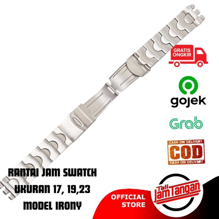 Tali Jam Tangan Rantai Untuk Swatch Irony Bracelet Solid Stainless Ukuran 17mm 19mm 23mm BEST PRICE