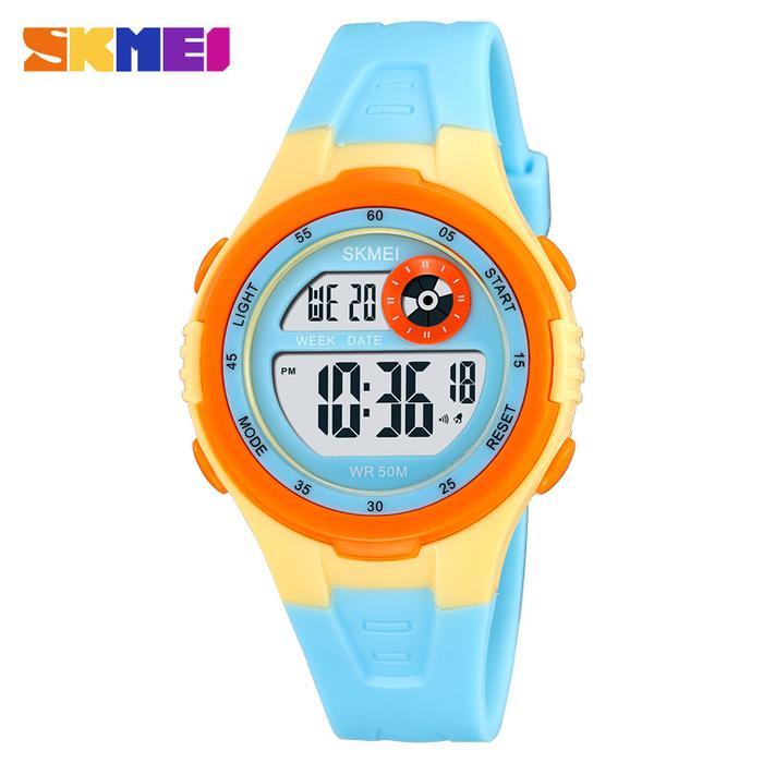 Jam Tangan Digital Anak SKMEI 2280 Warna Kuning Biru Tahan Air 30 Meter untuk Aktivitas Sehari-hari