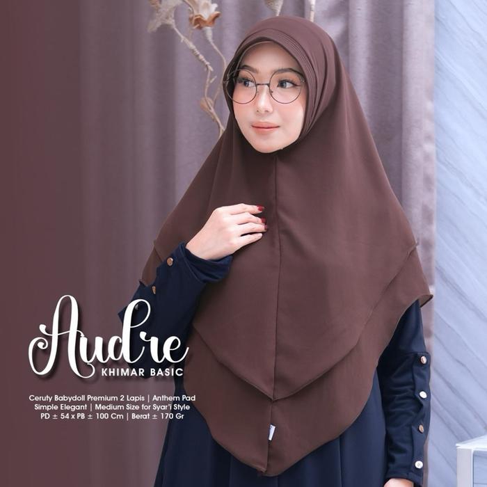 AUDRE KHIMAR BASIC ORIGINAL BY RAQUMI HIJAB | JILBAB KHIMAR TERMURAH 2 LAYER | CERUTY KHIMAR SIMPEL