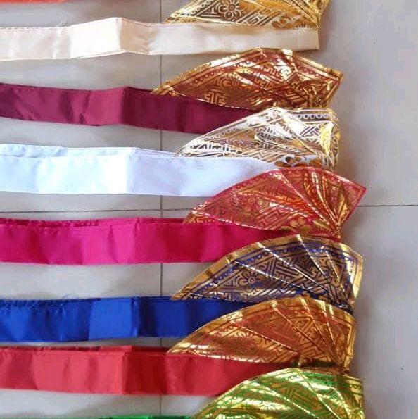 UDENG BALI aksesoris kostum adat ibadah ikat kepala sleyer jamang bali TOPI Turban Motif Elegan - Wa