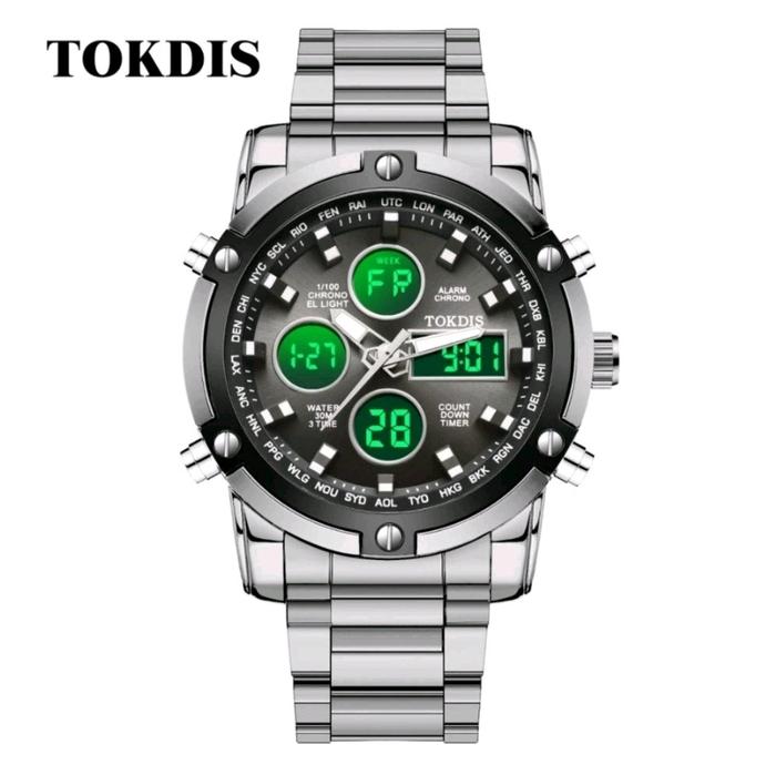 BUY 1 GET 1 !!! Jam Tangan Tokdis 2576 Rantai Jam Tangan Tahan Air Analog Double Time