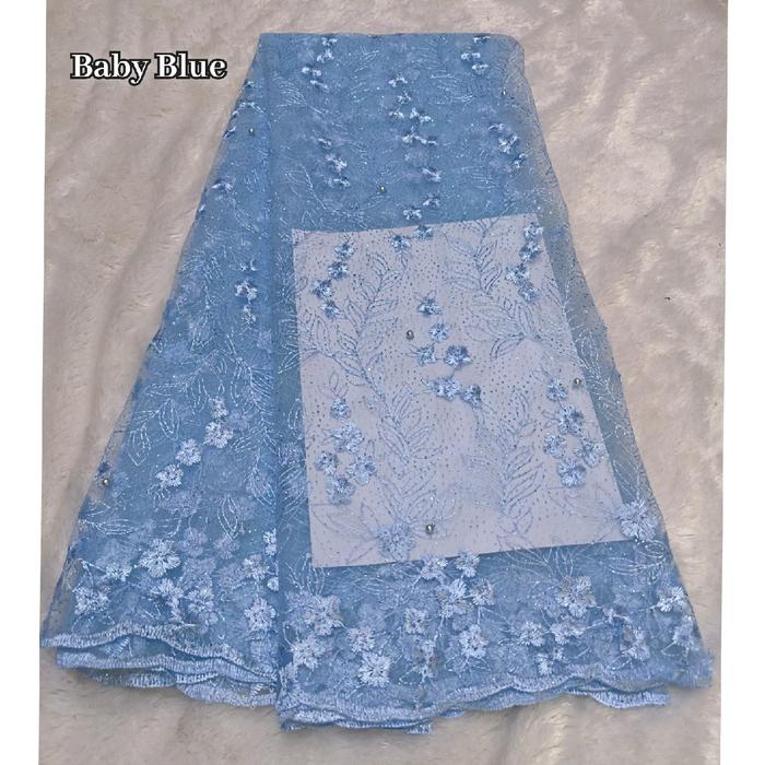 KAIN TILE MUTIARA - BAHAN KAIN KEBAYA BRIDESMAID TULLE MUTIARA SAKURA, KAIN BROKAT METERAN