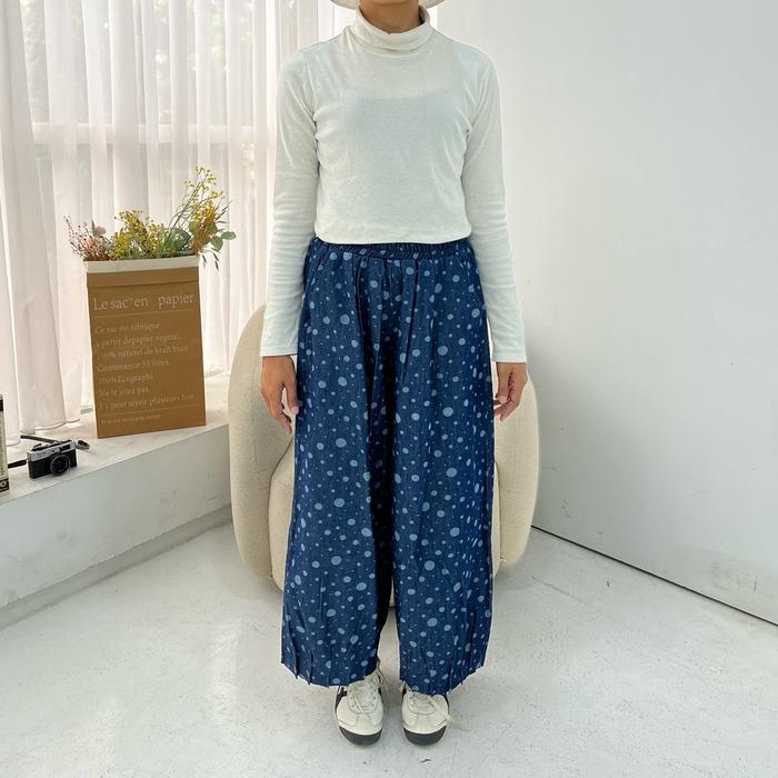 Loona Pants Denim Polkadot