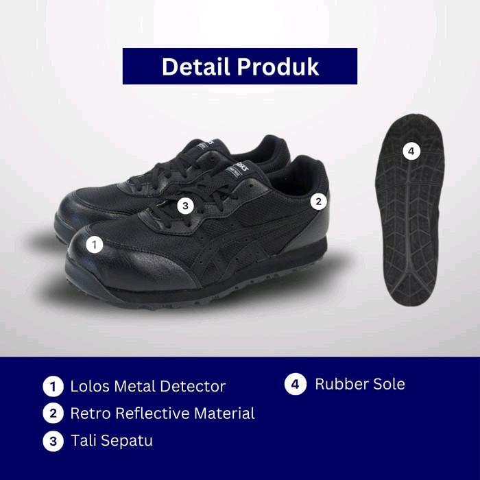 ASICS FCP201.9090 Sepatu Safety Protective Sneaker Winjob Hitam Original Shoes