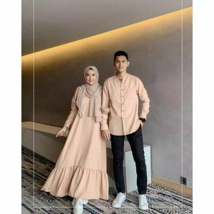 Couple AZKA Couple gamis terbaru Gamis Murah udah satu set cewek cowok ada ukura jumbo Berkualitas