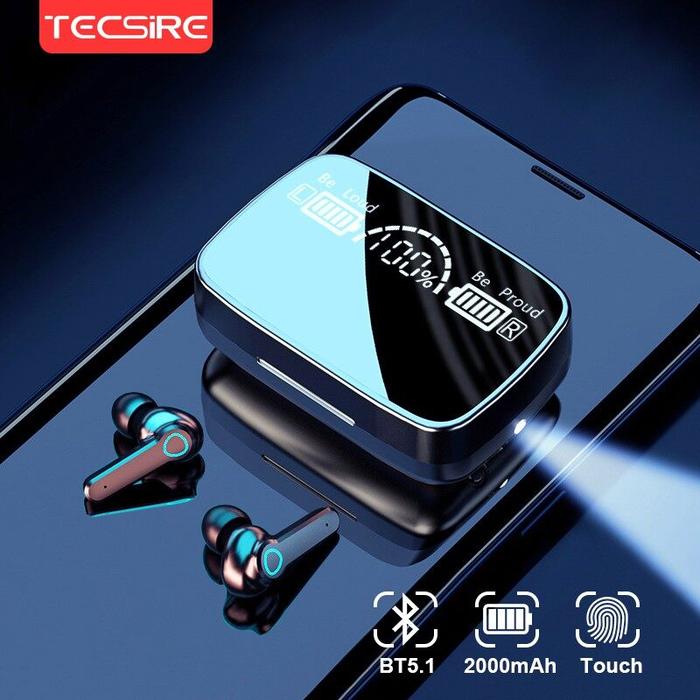 Tecsire M19 Earbuds TWS Nirkabel, Earphone Bluetooth 5.1, Headset