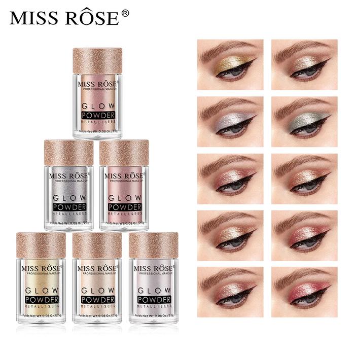 MISS ROSE Single Colour Pearl Diamond Glitter Eyeshadow Make-up High Lighter Shiny Shimmer Brighten 