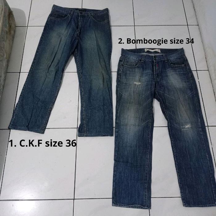 Bombboogie & C.K.F Preloved Blue Straight Fit Jeans Celana Panjang Jeans Denim Pria