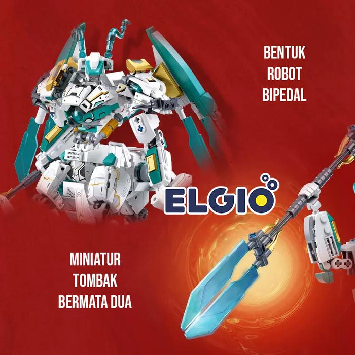 Sluban Bricks Robot Mecha White Dragon Horse B1059
