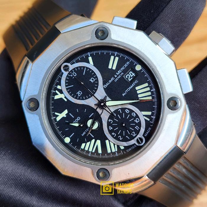 Jam Tangan Super Rare Luxury Original Baume Mercier Riviera XXL Chronograph Automatic Swiss Made wit