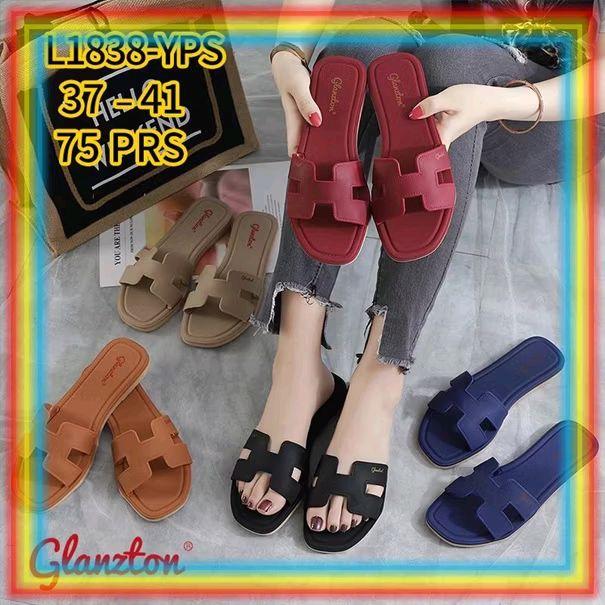 Sandal Selop Glanzton Wanita Karet Model H Sendal Slop Glanzton Cewek Jelly Murah Shoes