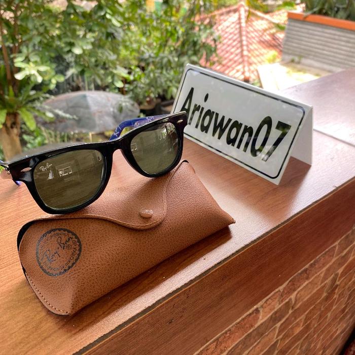 kacamata rayban wayfarer kaca hitam rb 2140 1112 sz 50