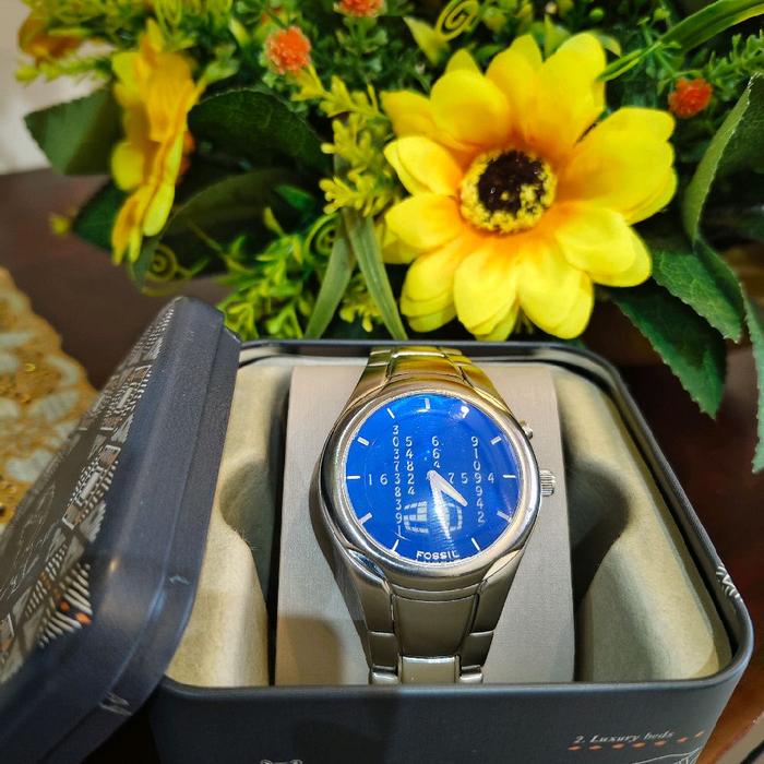 Fossil Big Tic Animated Matrix blue (Seri JR-8623)