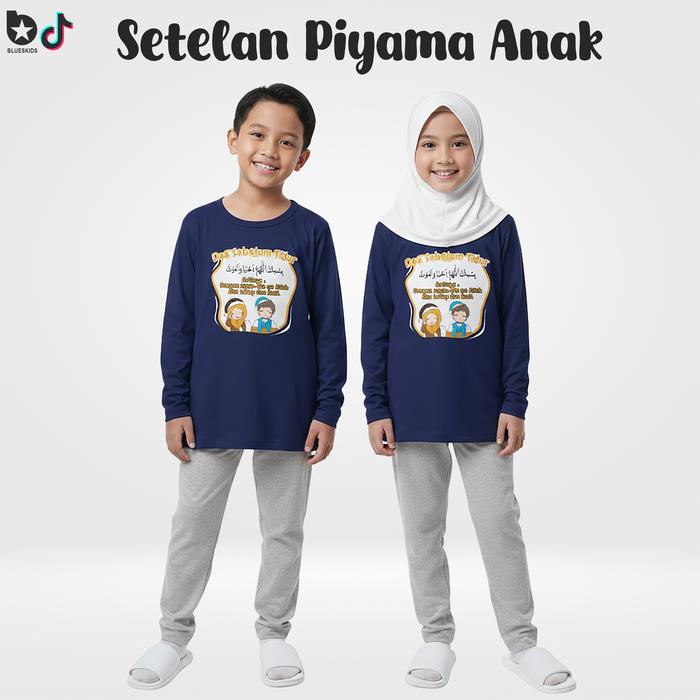Setelan Piyama Anak Unisex Motif Doa Sebelum Tidur