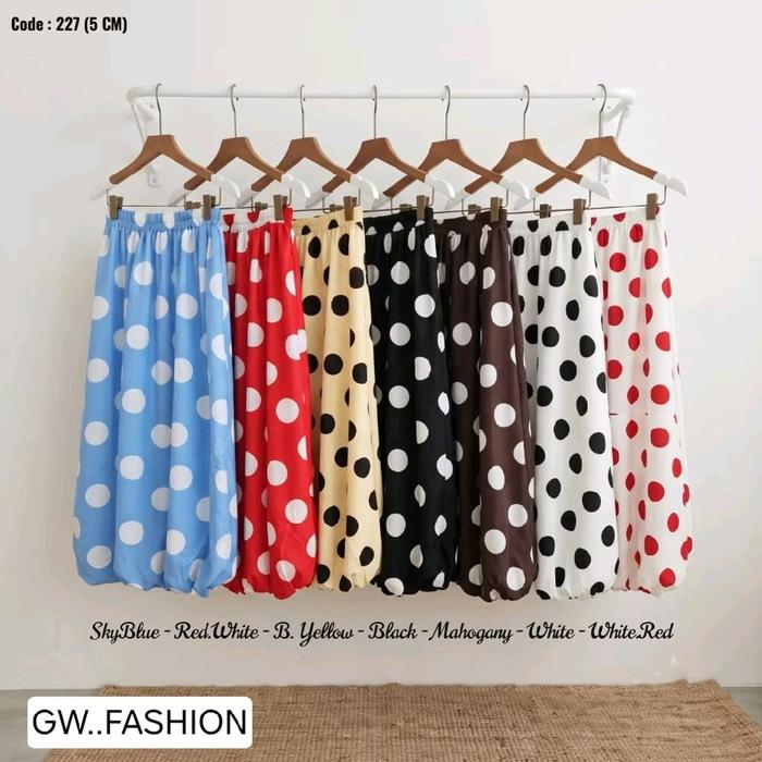 ROK BALON MOTIF POLKADOT MOTIF BESAR-BESAR/DOUBLE FURING/HYGET PREMIUM IMPORT/ROK POLKADOT TERBARU