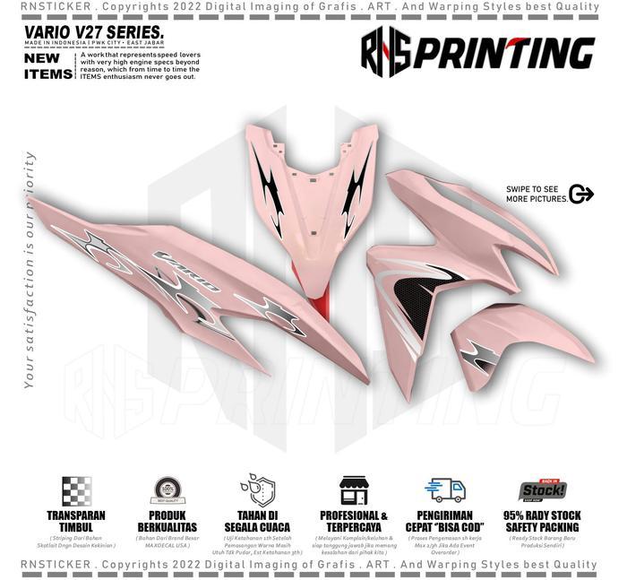 VRV27 Striping Vario New Transparan Stiker Variasi Vario 2019 Striping Transparan Vario New Gen 1