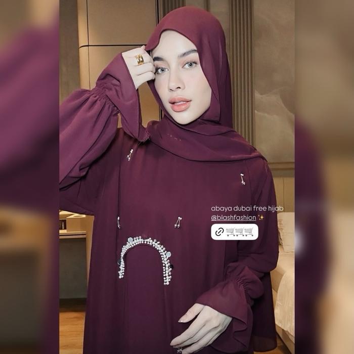 Blash Abaya Stylish Dan Nyaman Dengan Hijab - Dress, Wanita, Gamis, Payet, Muslim, Syari Cantik Hita
