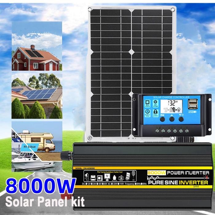 3000W/6000W 8000W Solar Panel Pure Sine Wave Inverter Kit DC12V To AC