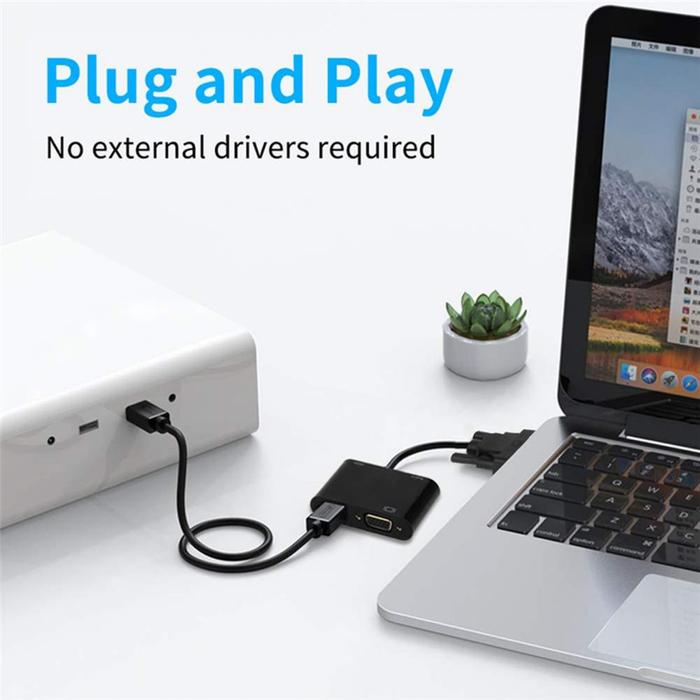VGA Converter Convenient 2 in 1 Portable Computer Laptop VGA to