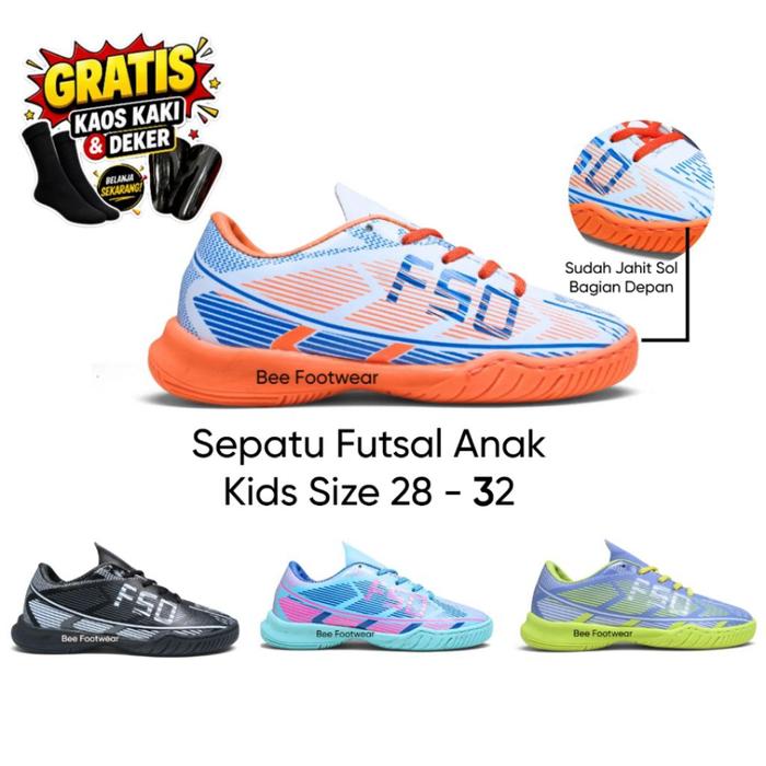 Sepatu Anak F5O Baby Kids Sepatu Futsal 2026 Desain Sporty Ringan Nyaman Dipakai Cocok untuk Belajar