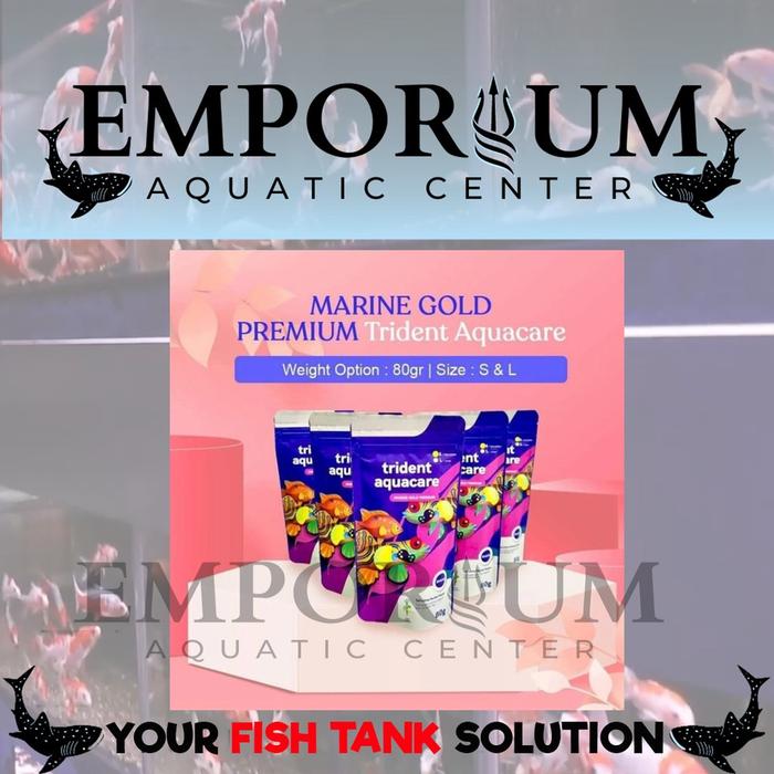 Trident Aquacare Marine Gold Premium S 80Gr - Pelet/Pakan Ikan Hias Laut