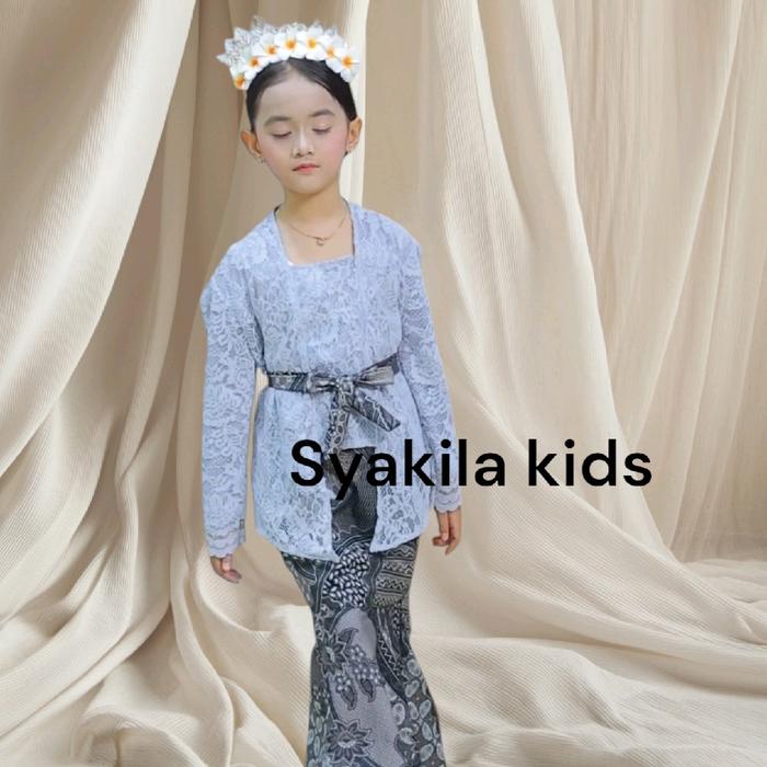 Set Kebaya Anak Kutubaru Syakila dengan Puring dan Belt - Fashion Anak-anak Kids Setelan - Motif