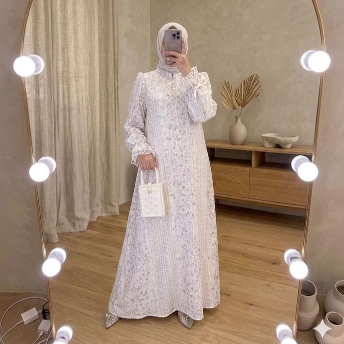 Exclusive Live Fitrop Aleza Dress Gamis Muslim Rayon Jaguard.