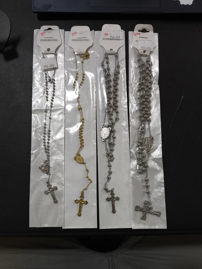 Rosario Titanium 3mm 5mm 6mm β Kalung Salib Pria Wanita β 3 varian