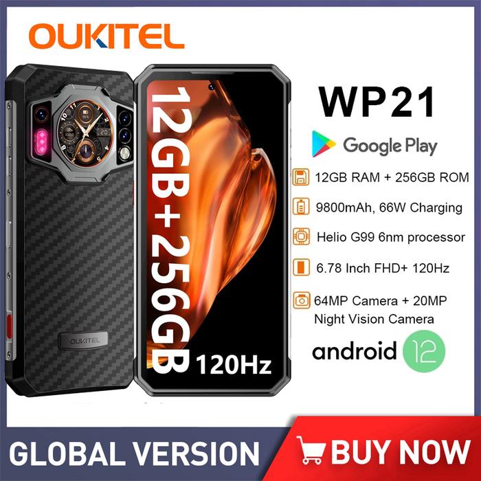 OUKITEL Rugged Smartphone Unlocked Dual Screen Cell Phone 12GB RAM