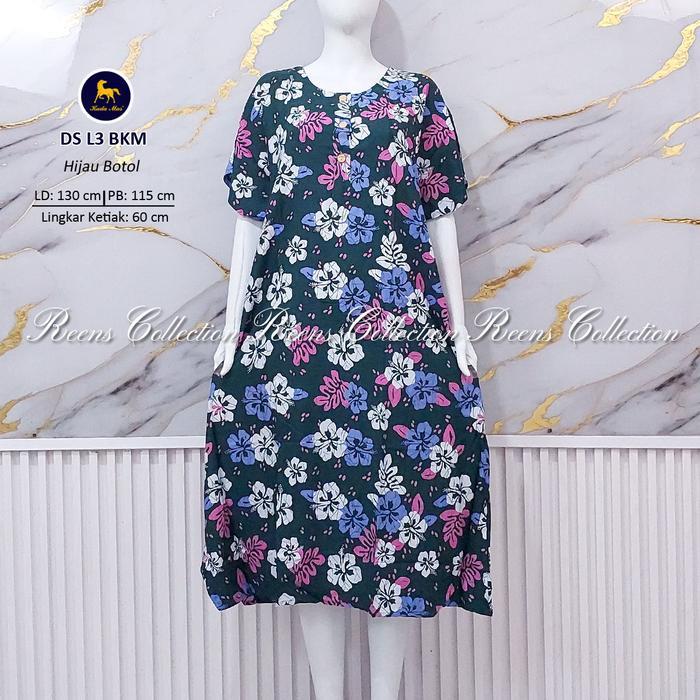 Daster Jumbo L3 Batik Kuda Mas | Daster Busui Ld 130 Cm Rayon Motif Premium
