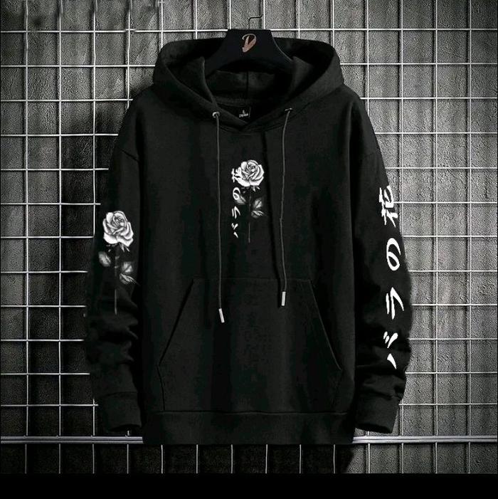jaket bermotif bunga dan hangat di pakai Pria Hitam Tebal Sweater Waterproof Cowok Bomber Parasut Di