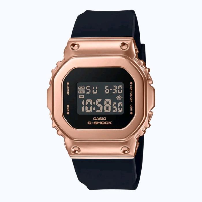 CASIO G-SHOCK GM-S5600PG-1DR series metal square digital dial black resin band