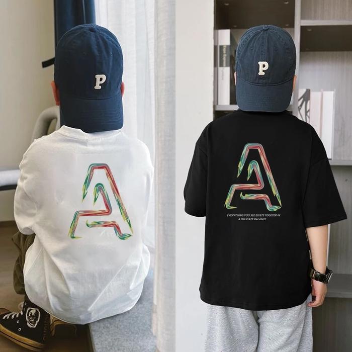 LANTANA Baju Kaos Anak Laki Laki | T-shirt Terbaru Import Untuk Usia 2-12 Tahun | Cetakan huruf berw