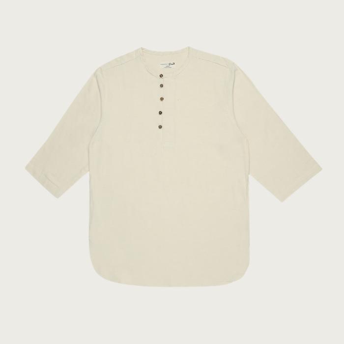 CAMBRA Natural n by KAUM ADAM - Kemeja koko modern bahan premium n lengan 3/4 kancing setengah