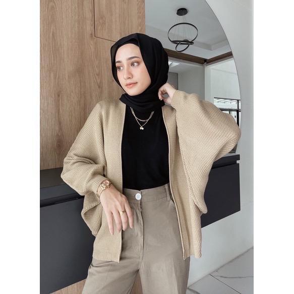 Toply Outer Rajut Model Batwing Outer Rajut Yuki Cardigan Oversize Rajut Tebal