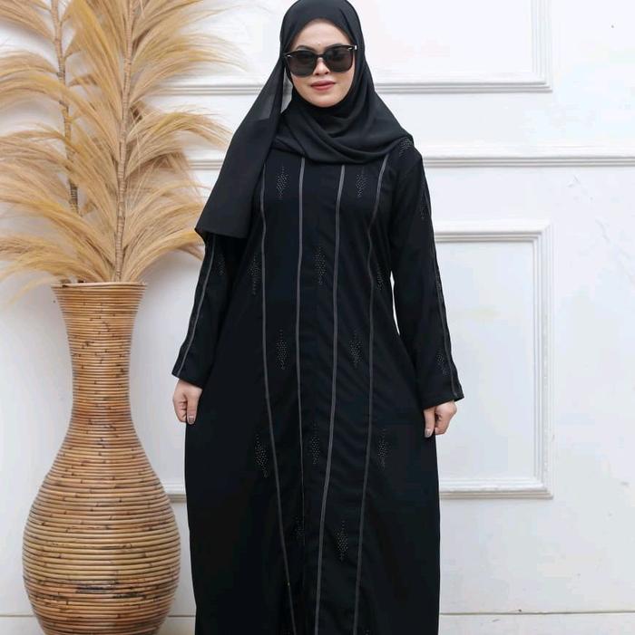 ABAYA WASILA JETBLACK MATA MATA BLINK JETBLACK S M L XL XXL ALKHATIB COLLECTION saudi jetblack daily