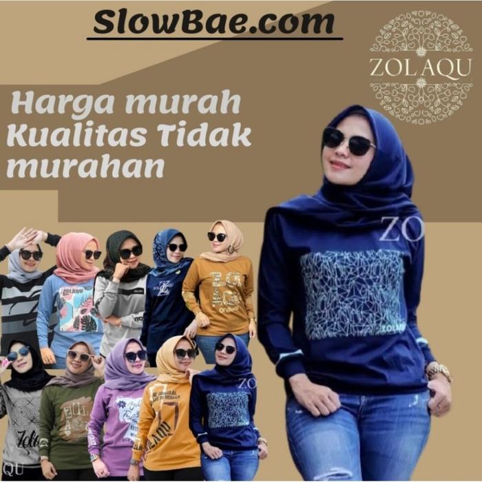 Terlaris Zolaqu kaos atasan baju zolaqu zolaku original  wanita perempuan cewek dewasa sablon lengan