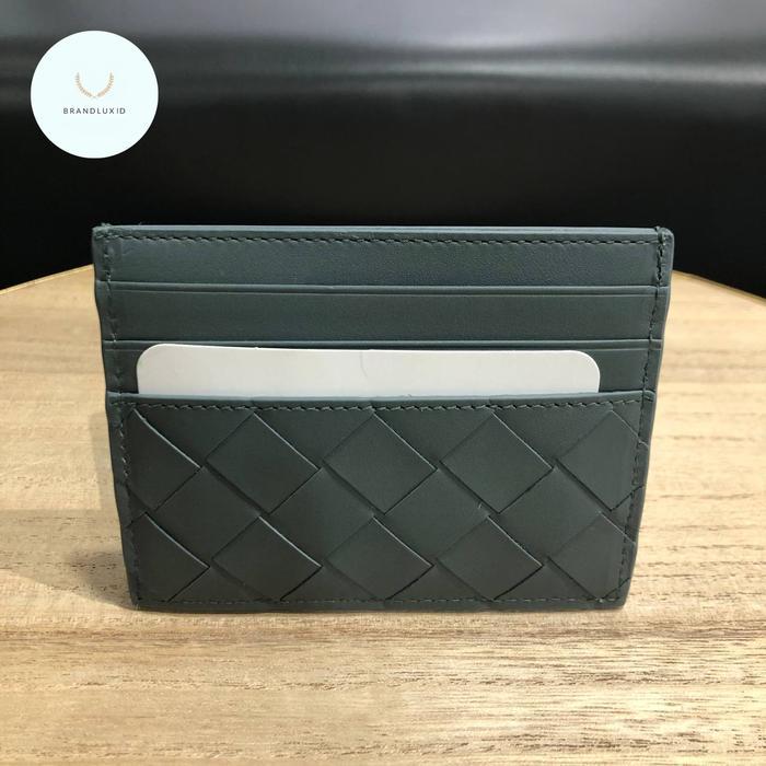 Bottega Venneta Woven Cardholder In Blue