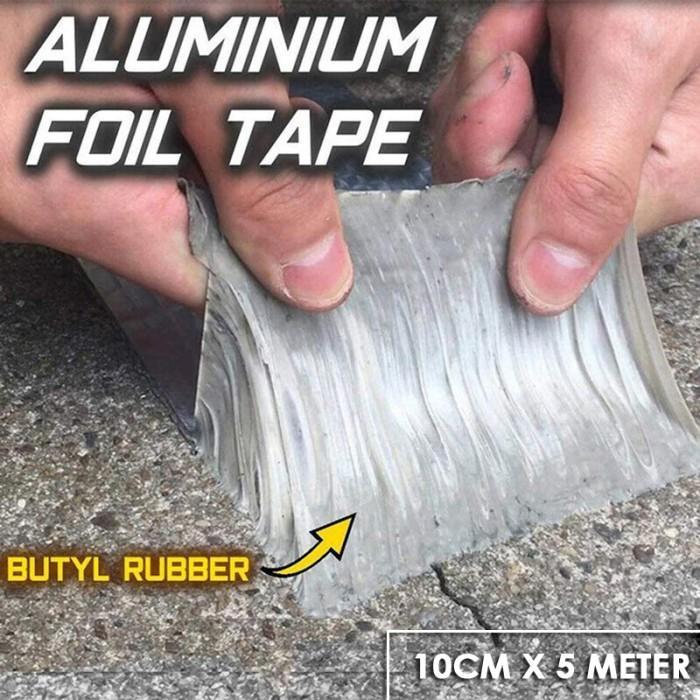 Alumunium Foil Tape Butyl Anti Air Panas Aluminium Lakban Lem Talang
