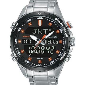 JAM TANGAN PRIA ALBA ACTIVE AZ4057  AZ4057X1 DIGITAL STAINLESS ORIGINAL