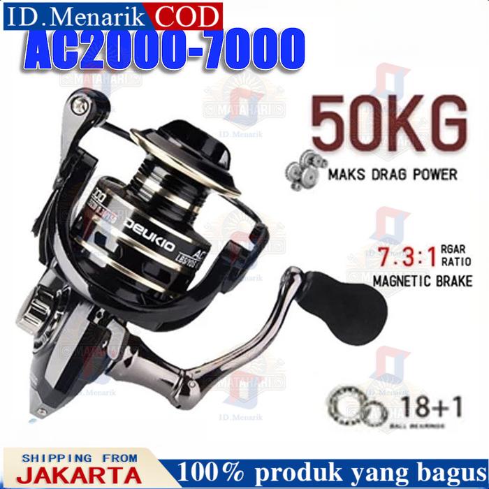 Reel Pancing AC2000-7000 Deukio Reel Saltwater Fishing Reel Metal Body Handle 30kg Reel Pancing Mura