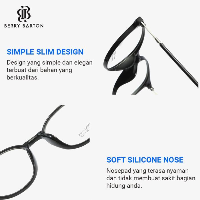 Kacamata Pelajar Oval Untuk Pria Dan Wanita Wajah Kecil Yang Cantik Frame Oval I Plastik Tr90 I Berr