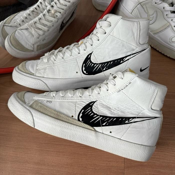 Nike blazer mid 77 vtg sketch black casual original murah - sneakers second market