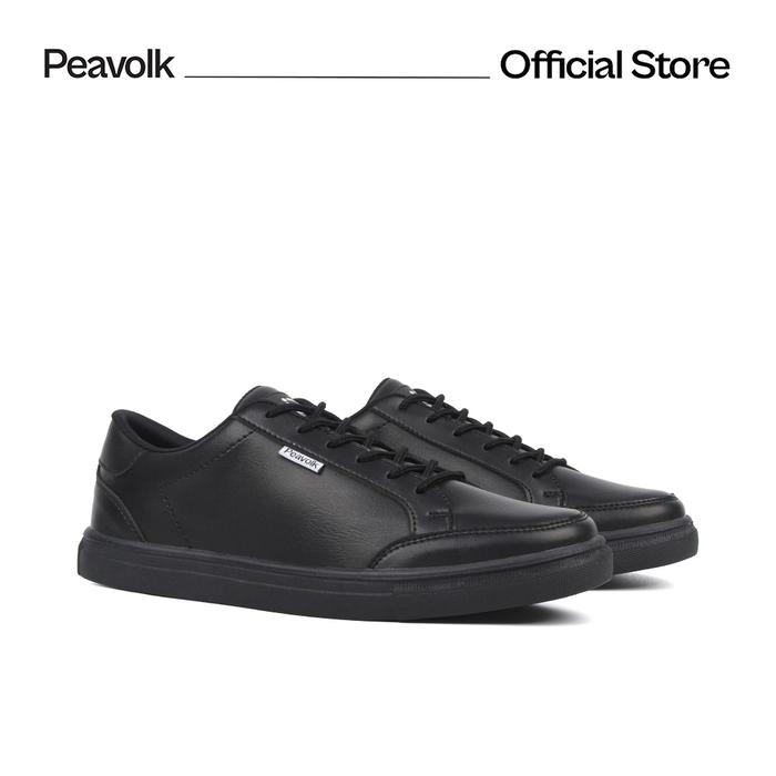 Peavolk Kardinal Black - Sepatu Sneakers Casual Pria Full Hitam
