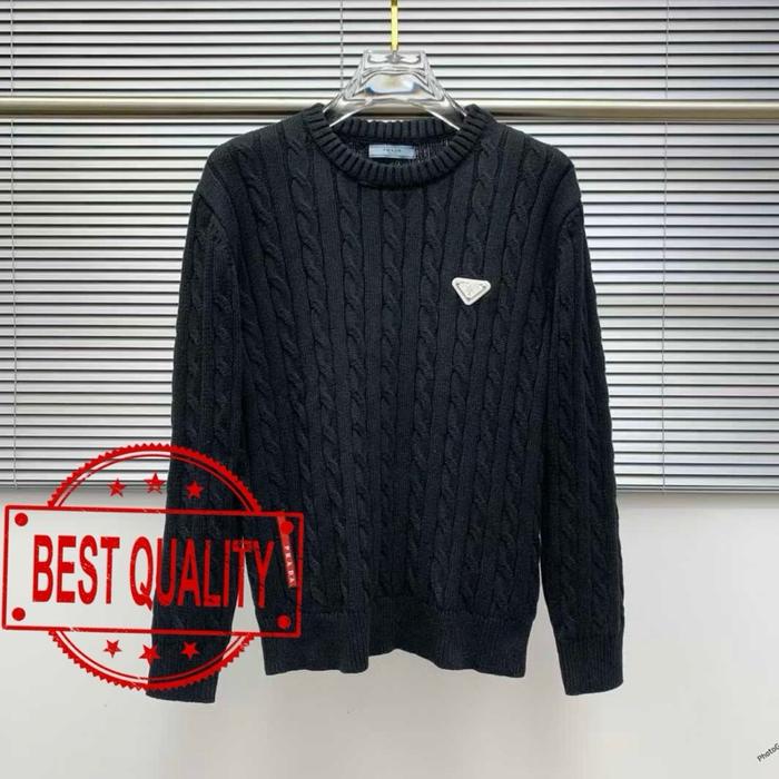 Swater rajut pria branded / sweater wool pria hitam polos casual import