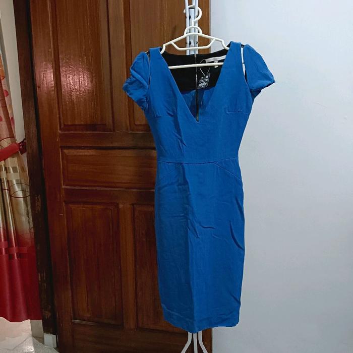 Preloved Midi Dress Biru (Victoria Beckham Made in England)