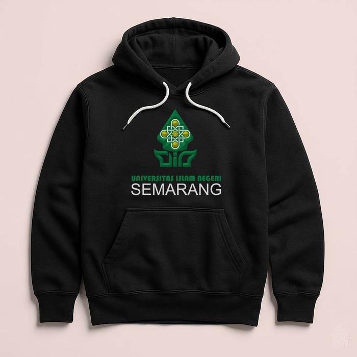 Hoodie UIN Walisongo Semarang Premium Fleece Cloth Sweater Jacket Hood Black Hitam