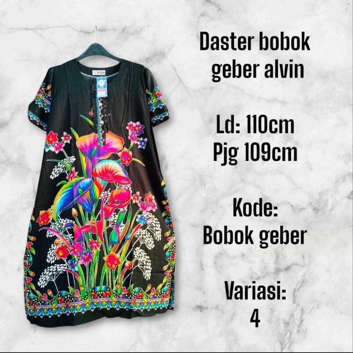 Daster Bobok Geber Alvin Kancing Depan Busui Friendly (Bobok Geber)