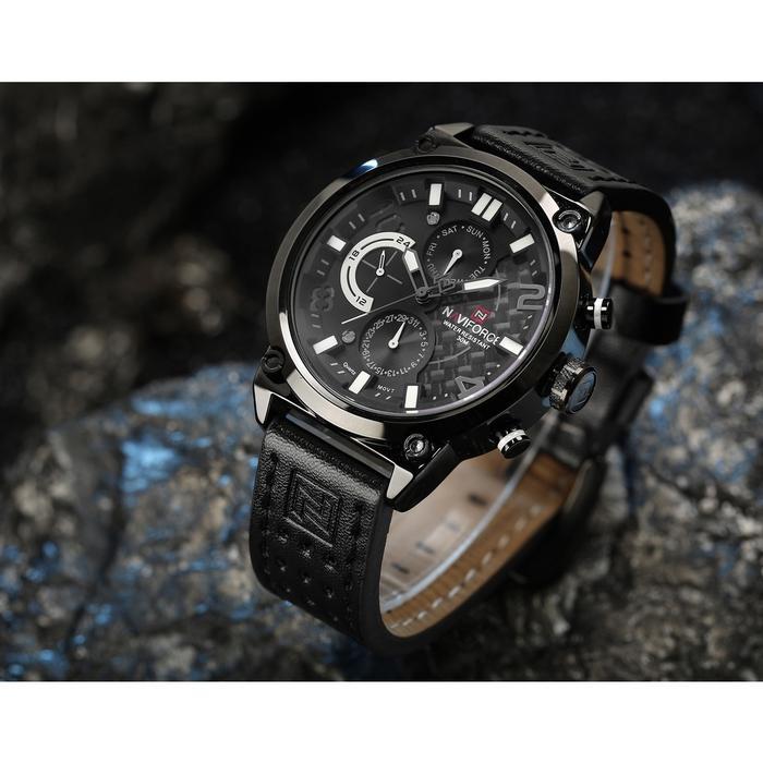 Naviforce Jam Tangan Analog Pria Nf-9068M Genuine Leather Strap